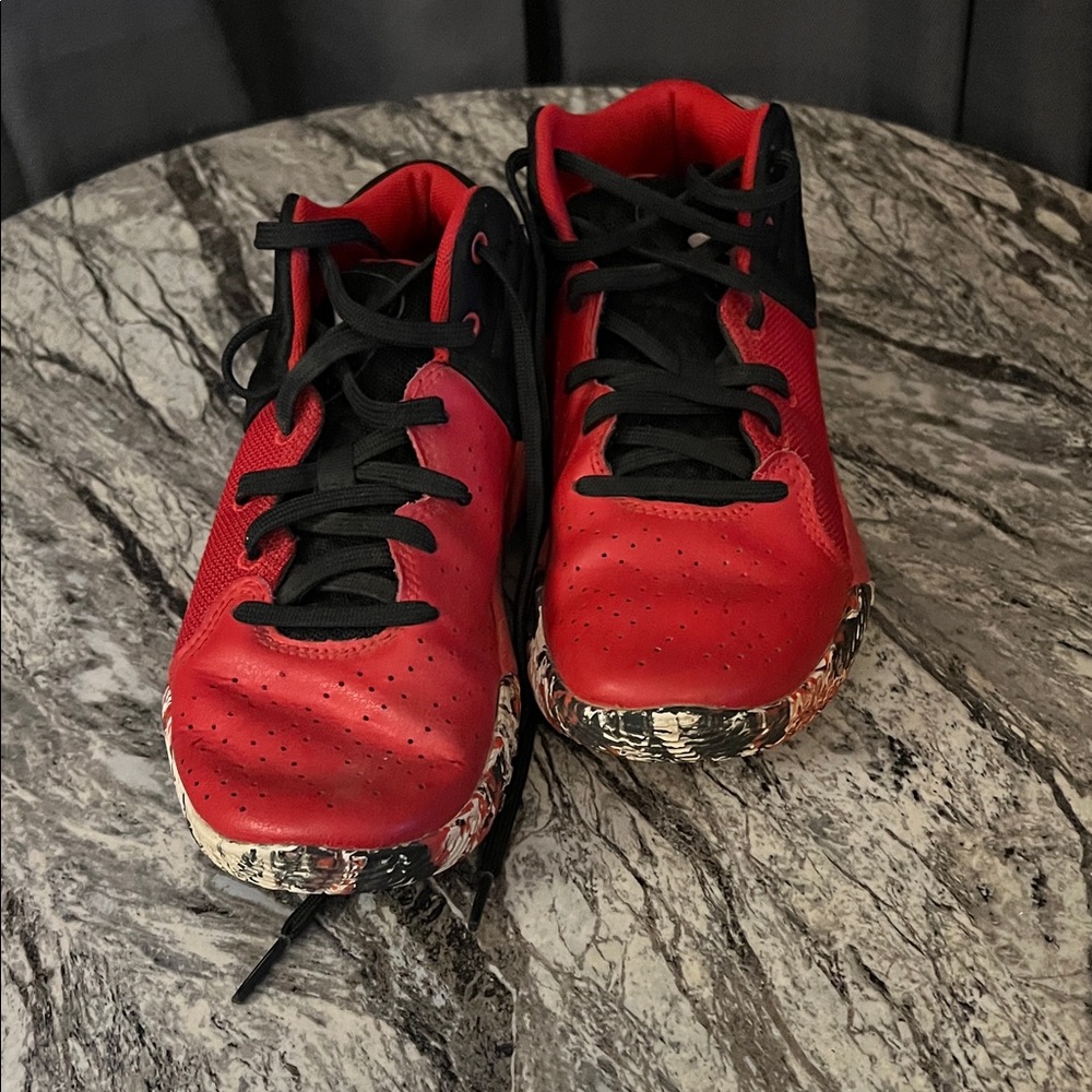 Under Armour Red and Black Kids Sneakers